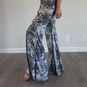 Warrior Within Flow/Bell Pants - Iridescent floral snakeskin print - Size S